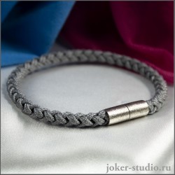АЛМАЗНАЯ ПЫЛЬ СЕРЫЙ БРАСЛЕТ С СЕРЕБРЯНЫМ МАГНИТНЫМ ЗАМКОМ ИЗ АРГЕНТАНА