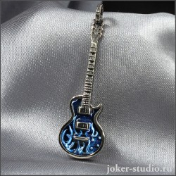 GIBSON ПОДВЕСКА СИНЯЯ ГИТАРА с СИМВОЛОМ ХЭВИ-МЕТАЛ ИДЕАЛЬНЫЙ ПОДАРОК ДЛЯ МУЗЫКАНТА