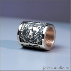 ЮВЕЛИРНЫЙ ШАРМ с ГОЛОВОЙ МЕДВЕДЯ БУСИНА для БРАСЛЕТА С МЕДВЕДЕМ МОЩНЫЙ ТАЛИСМАНОМ СИЛЫ