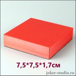 Пластиковая коробка для браслета, брелока, монет красная подарочная коробка: размер 75-75-17 мм.